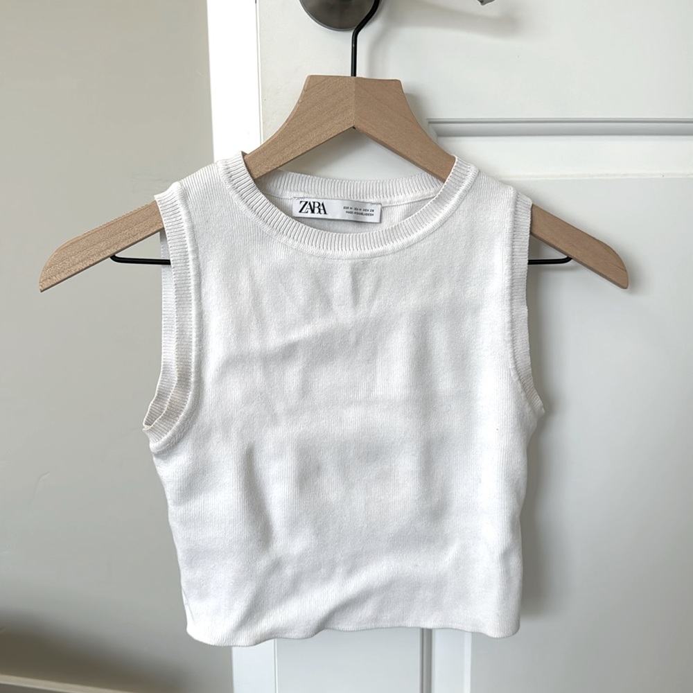 zara size medium white top